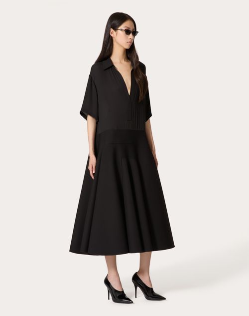 Valentino - Georgette Midi Dress - Black - Woman - Dresses