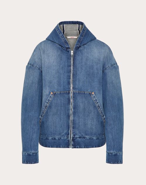 Valentino - Jacke Aus Denim Mit Kapuze - Denim - Mann - Neuheiten