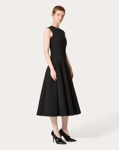 Valentino - Vestido Midi De Luxury Crepe - Negro - Mujer - Ropa