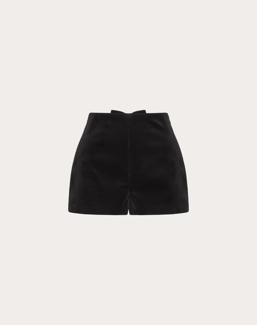 Valentino - Velvet Shorts - Black - Woman - Trousers And Shorts