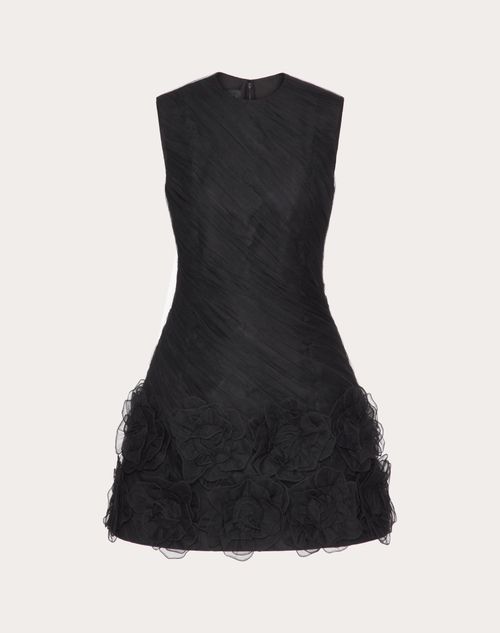 Valentino - Abito Corto In Tulle Illusione Ricamato - Nero - Donna - Abbigliamento