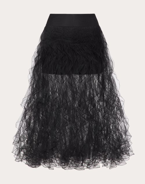 Valentino - Jupe En Tulle Illusione - Noir - Femme - Jupes