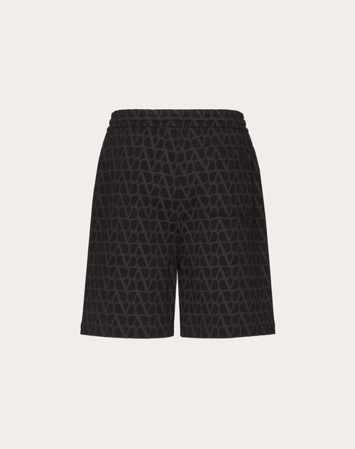 Valentino - Bermudas De Algodón Con Estampado Toile Iconographe - Negro - Hombre - Pantalones Largos Y Cortos