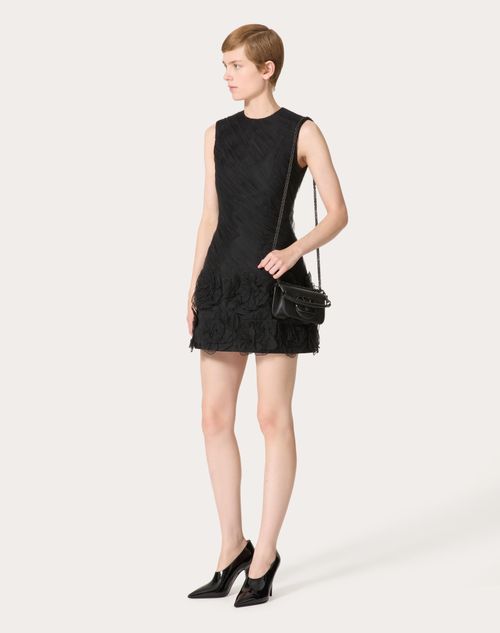 Valentino - Abito Corto In Tulle Illusione Ricamato - Nero - Donna - Abbigliamento