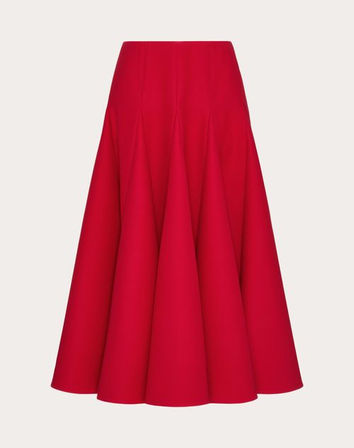 Valentino - Gonna Midi In Crepe Couture - Rosso - Donna - Gonne