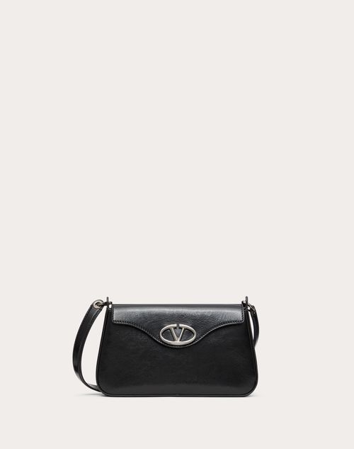 Valentino Garavani - Vlogo The Bold Edition Mini Shoulder Bag In Shiny Calfskin - Black - Woman - Shelf - W Bags - Le Noir