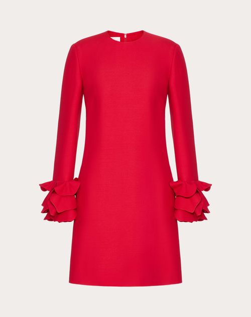 Valentino - Vestido De Crepe Couture Corto Y Bordado - Rojo - Mujer - Vestidos