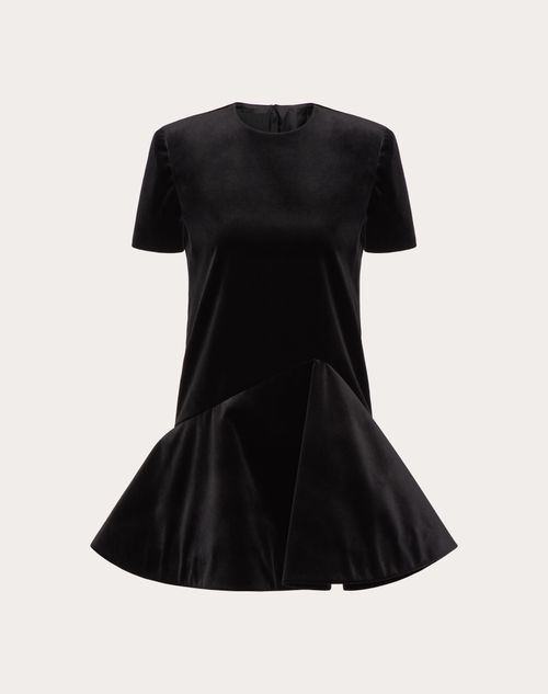 Valentino - Short Velvet Dress - Black - Woman - New Arrivals