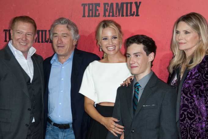 Ryan Kavanaugh, Robert De Niro, Dianna Agron, John D'Leo and Michelle Pfeiffer at "The Family" premiere