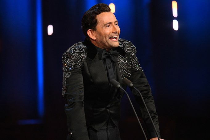 LONDON, ENGLAND - FEBRUARY 18: Host David Tennant on stage during the EE BAFTA Film Awards 2024 at The Royal Festival Hall on February 18, 2024 in London, England. (Photo by Joe Maher/BAFTA/Getty Images for BAFTA)