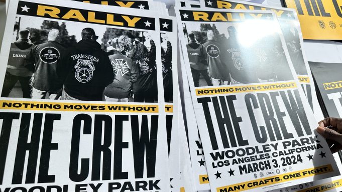 IATSE, the Teamsters and the Hollywood Basic Crafts rallied members on March 3, 2024, one day before bargaining began on a new three year contract.