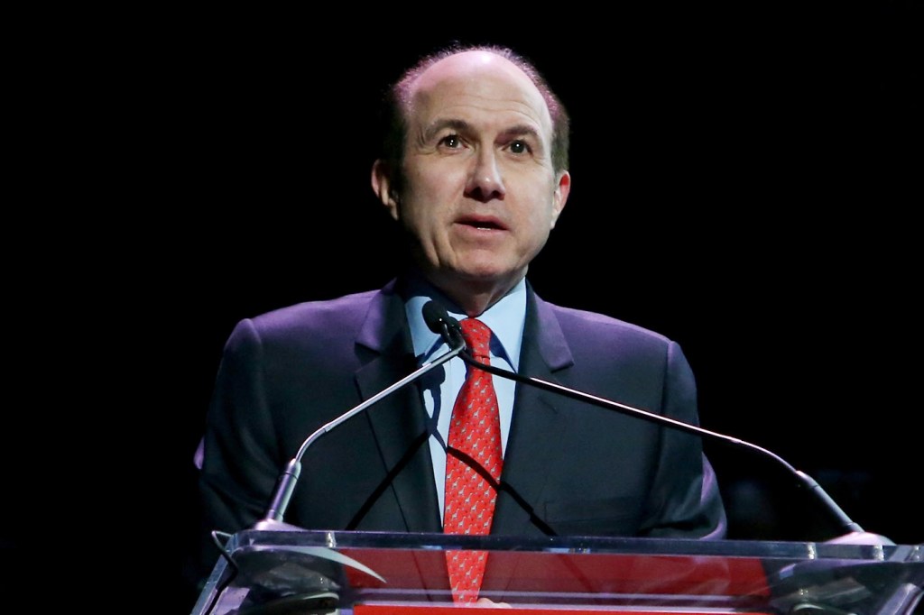 NEW YORK, NY - JUNE 13:  President, CEO and Chairman of Viacom Philippe Dauman speaks on stage Prince Walk of Fame Induction and 2016 Spring Gala at The Apollo Theater on June 13, 2016 in New York City.  (Photo by Shahar Azran/WireImage)