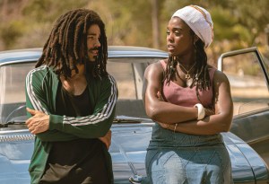 BOB MARLEY: ONE LOVE, from left: Kingsley Ben-Adir as Bob Marley, Lashana Lynch, 2024. ph: Chiabella James / © Paramount Pictures / Courtesy Everett Collection