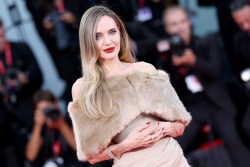 VENICE, ITALY - AUGUST 29: Angelina Jolie attends a red carpet for "Maria" during the 81st Venice International Film Festival on August 29, 2024 in Venice, Italy. (Photo by Vittorio Zunino Celotto/Getty Images)