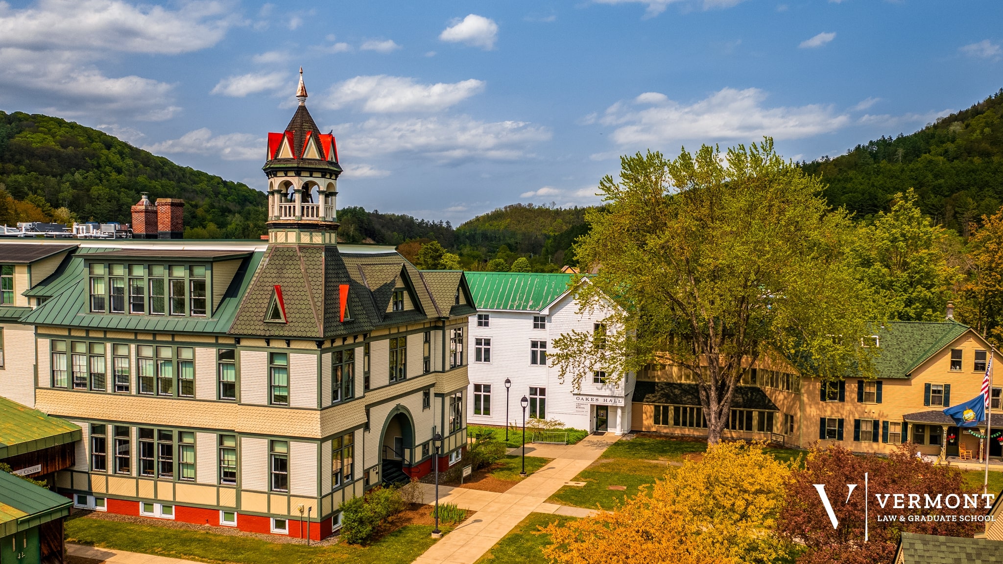 Aerial photo of the VLGS campus.