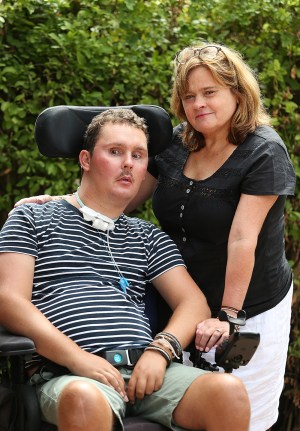 Sam Ballard with his mother, Katie. 