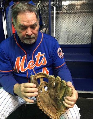 Swoboda at the Mets' spring-training facility in Port St. Lucie, Fla., earlier this year -- with the magical glove from 1969.