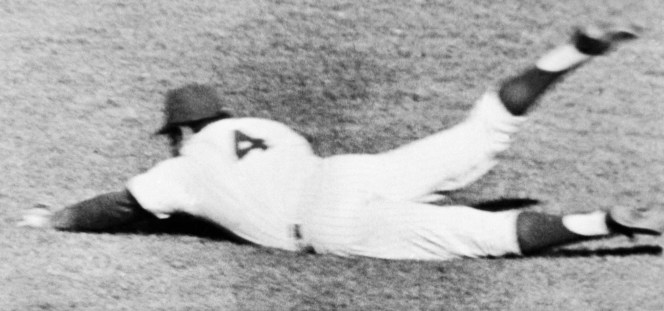 Swoboda dives on the Shea Stadium turf in the 1969 World Series -- making one of the greatest catches ever.