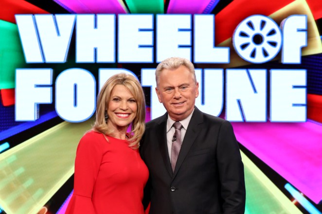 Vanna White with Pat Sajak.