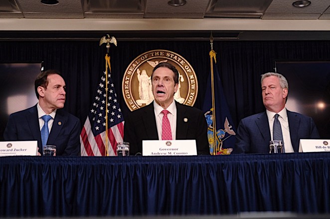 Dr. Howard Zucker, Governor Cuomo and mayor Bill de Blasio hold press conference on the coronavirus