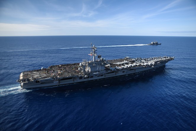 The aircraft carrier USS Theodore Roosevelt