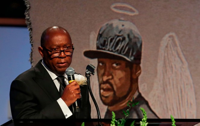 Houston Mayor Sylvester Turner speaks during George Floyd's funeral