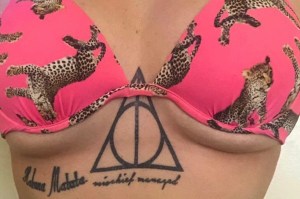 The tattoo was a nod to the J.K. Rowling books, she loved but doesn't support any more.