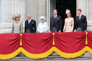 The Duke and Duchess also stood on the balcony of Buckingham Palace, another repeat of their wedding day,