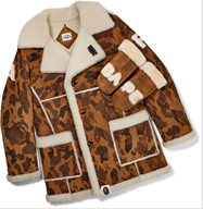 UGG x BAPE mouton coat and mittens