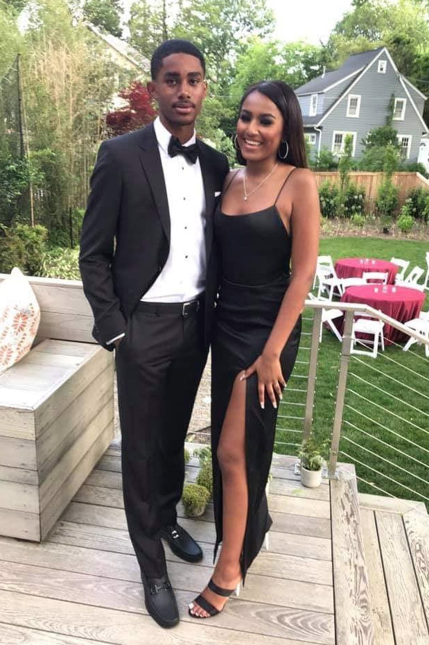 Sasha Obama and her date ahead of her prom. 