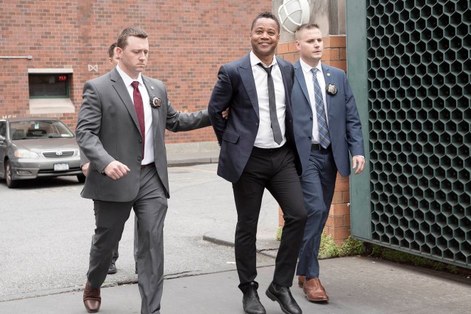 Cuba Gooding Jr. leaves the police station in handcuffs