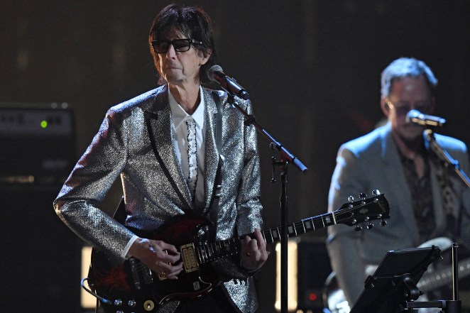 Ric Ocasek performs during the Rock and Roll Hall of Fame induction ceremony on April 14, 2018.