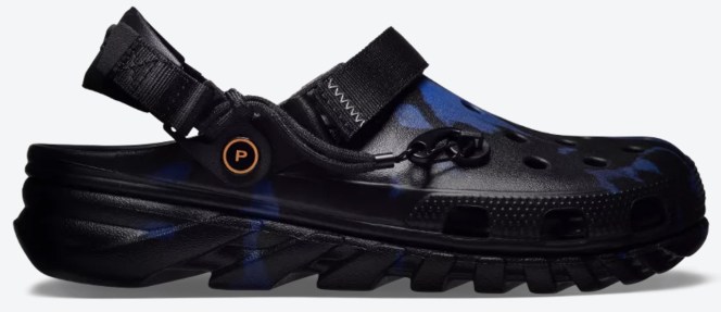 The newest Post Malone x Crocs collab features a tactical outsole and adjustable straps.