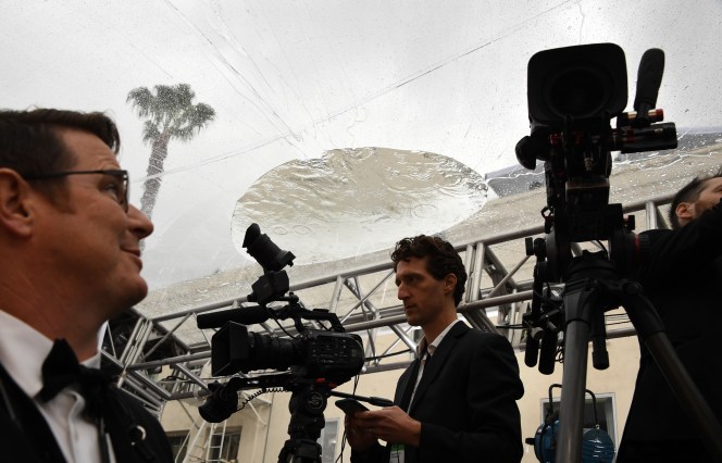 A rain cover at the 2020 Oscars