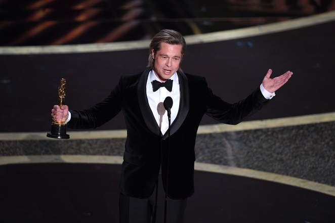 Brad Pitt wins the Best Supporting Actor Oscar. 