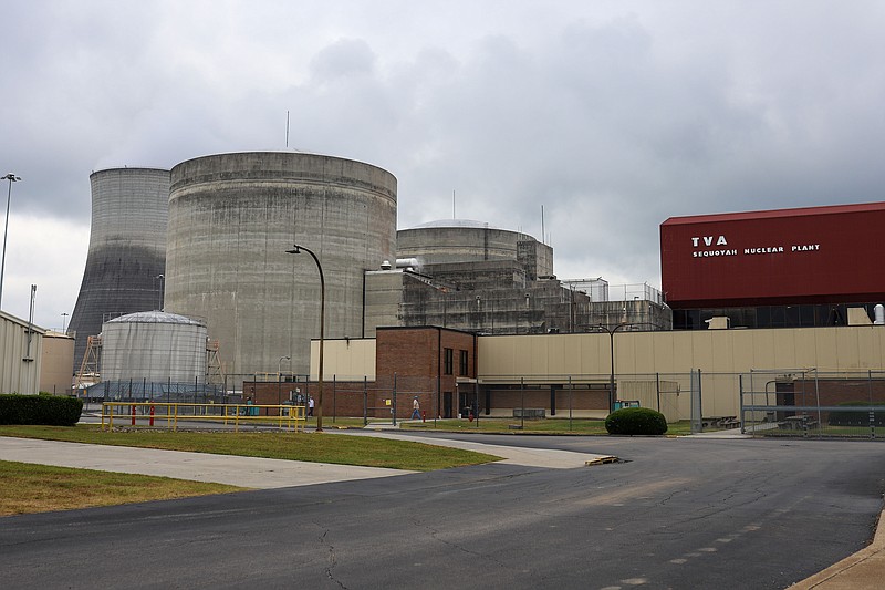 Staff photo by Olivia Ross / The outside of the Sequoyah Nuclear Plant is seen Thursday. The Tennessee Valley Authority said it has taken preventative actions to help keep up with increased demand during summer.