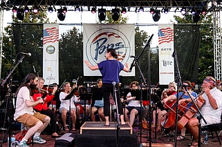 Staff File Photo / The Chattanooga Symphony and Opera performs during the Pops on the River celebration at Coolidge Park on July 3, 2019. Pops on the River returns for 2024 at 4:30 p.m. Wednesday at Coolidge Park. The free Independence Day celebration will feature live music, including a performance by the Chattanooga Symphony and Opera, leading up to a fireworks show at about 9:30 p.m.