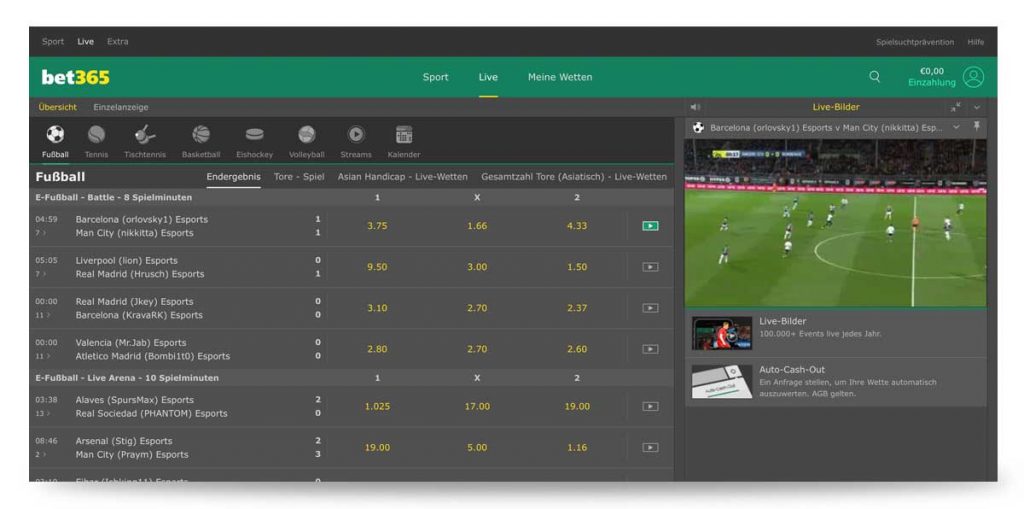 bet365 Live Wetten