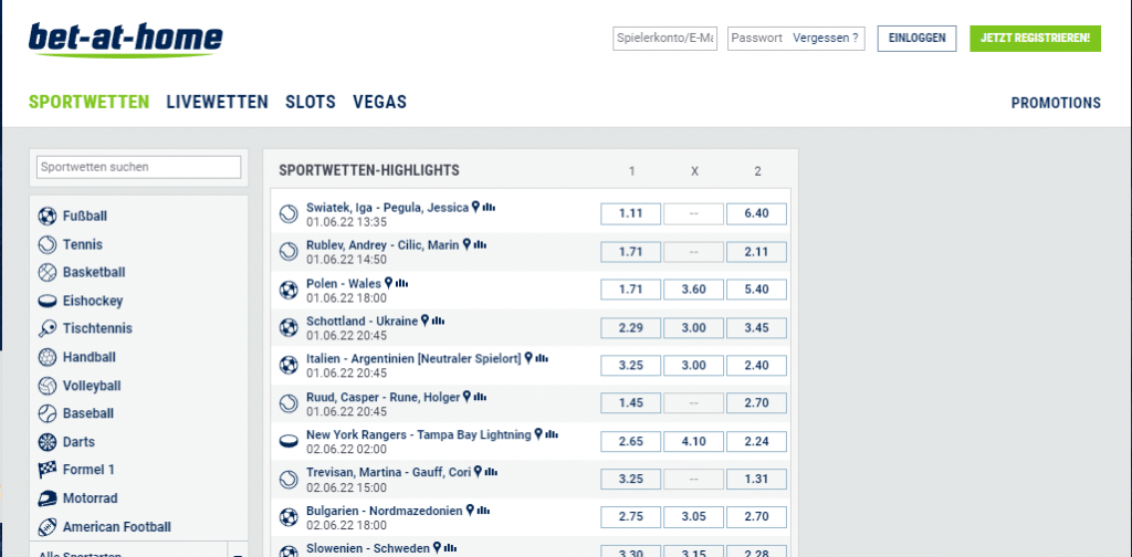 Bet at home Sportwetten