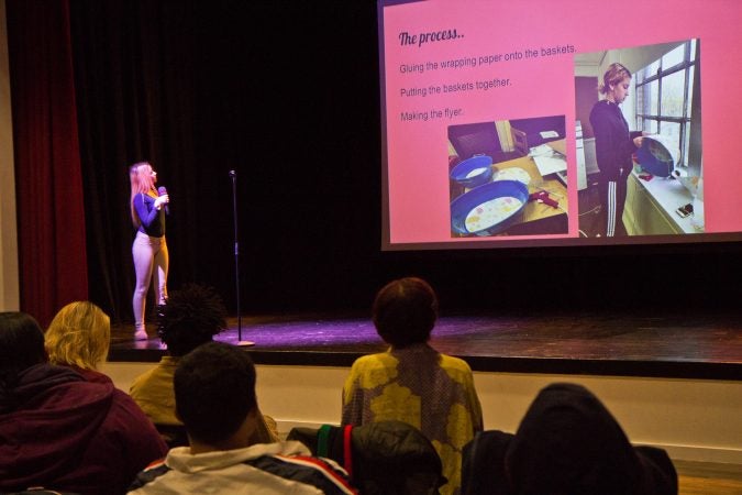 Julia 'JuJu' Grabski presenting her legacy project. (Kimberly Paynter/Keystone Crossroads)