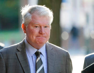 John Dougherty walks to the federal courthouse in Philadelphia, Wednesday, Oct. 27, 2021