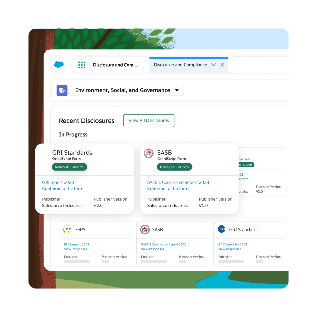 Framework-specific report builders for CSRD, SASB, GRI, and CDP reports.