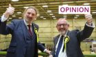 Chris Law and Stewart Hosie in 2019 after being elected to Dundee West and Dundee East constituencies. Image: Dougie Nicolson/DC Thomson