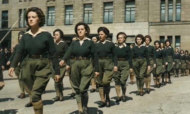 A parade by the Women's Timber Corps in 1943 in Dundee.