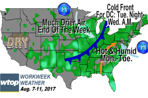 Workweek Weather: Some clouds for eclipse; back to humidity