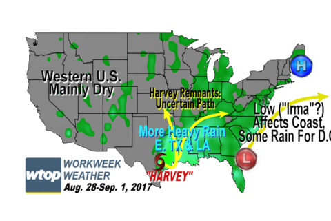 Workweek weather: Coastal storm brings rain, return of humidity