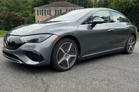 Exterior of Mercedes EQE 350 4MATIC all-electric