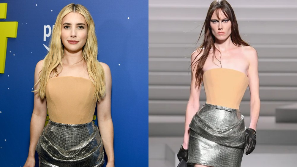 Emma Roberts at the "Space Cadet" New York Premiere held at Metrograph on June 27 in New York. Versace Fall 2024 Ready-To-Wear.