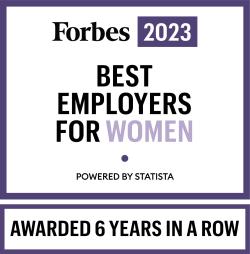 Logo for Forbes 2023 Best Employers for Women