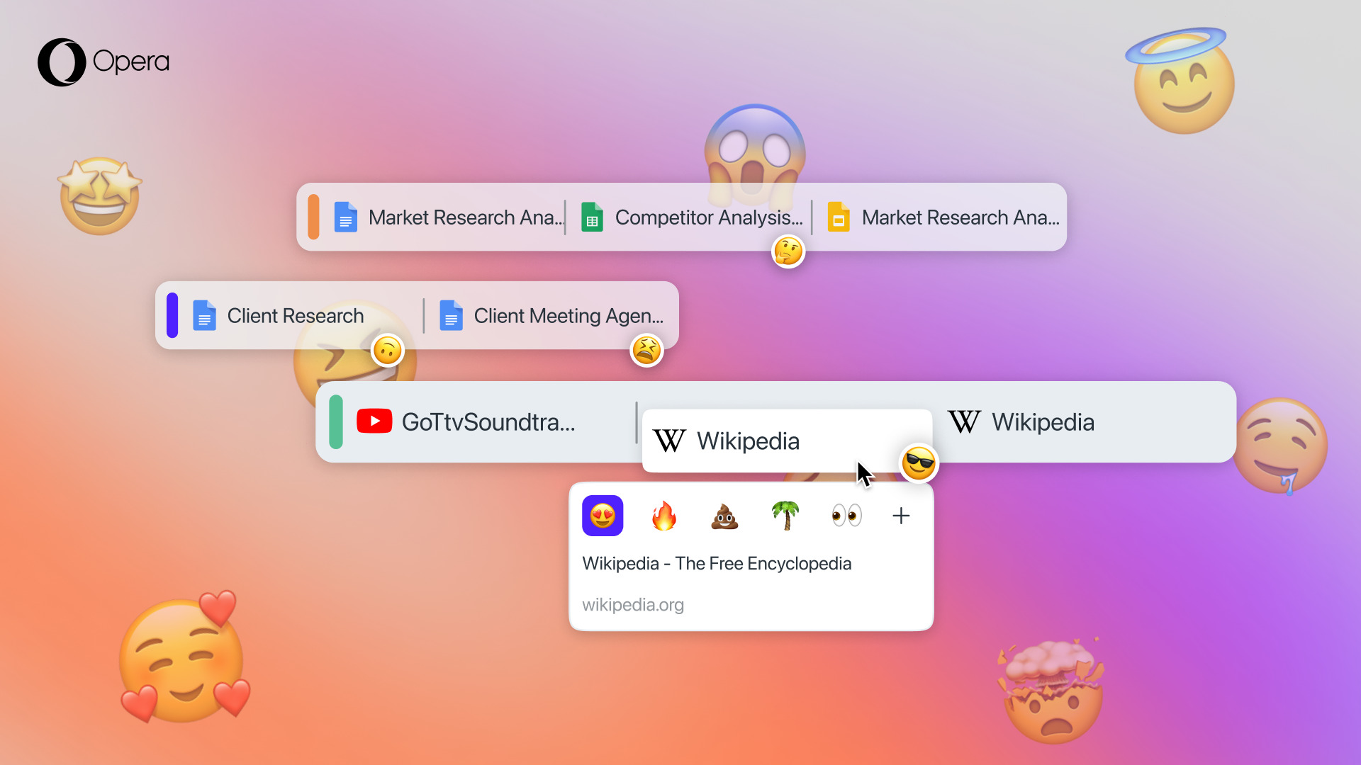 You can now decorate your tabs with Emojis in Opera
